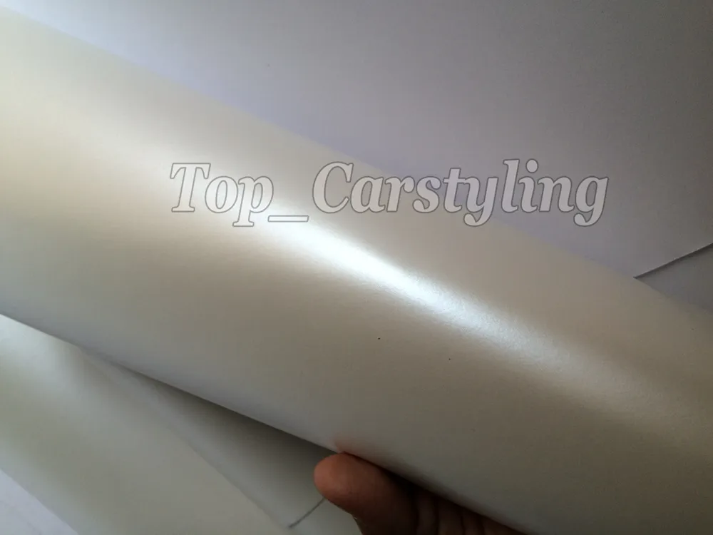 Premium Satin Pearl White Vinyl Wrap met luchtafgave Pareliescent Matt Film Car Wrap Styling Unique Wrapping Covering 152X207155788