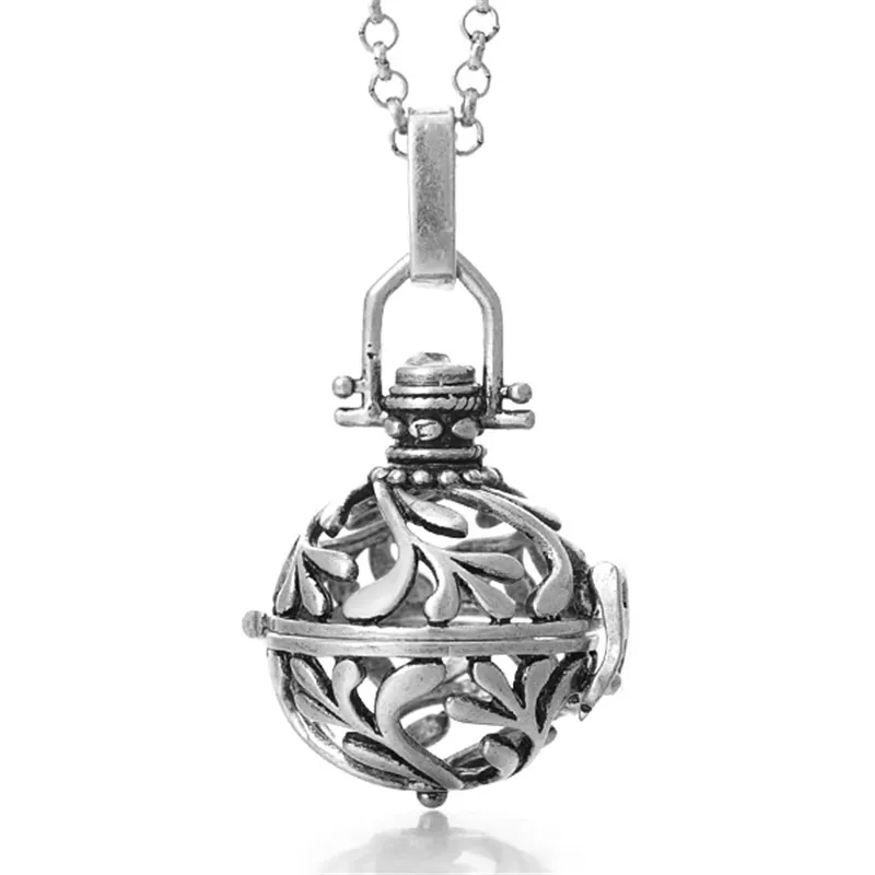sterling silver plated harmony bola ball locket pendant ball pregnant Aquatic necklace sweater chain Hollow woman necklaces