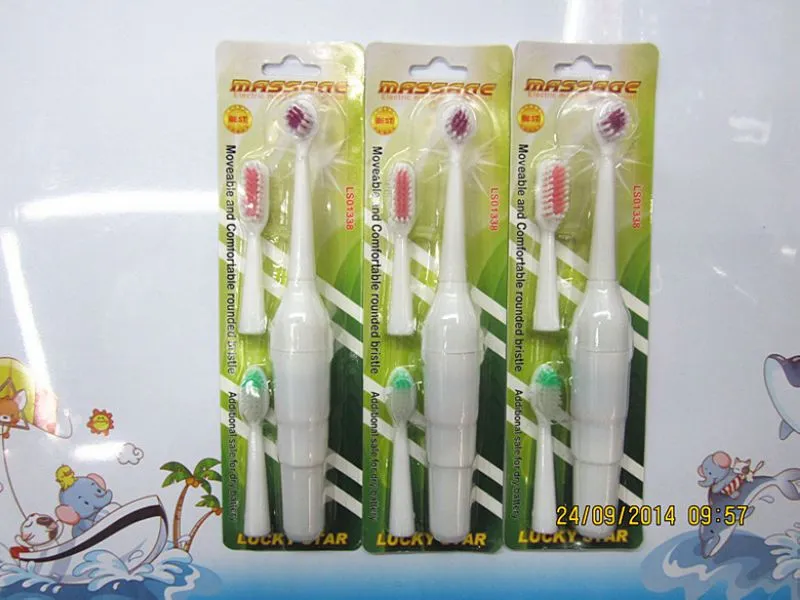 Nouvelle arrivée qualité blanchiment des dents brosse à dents électrique avec 2 tête de brosse extral brosse à dents pour adulte/enfant