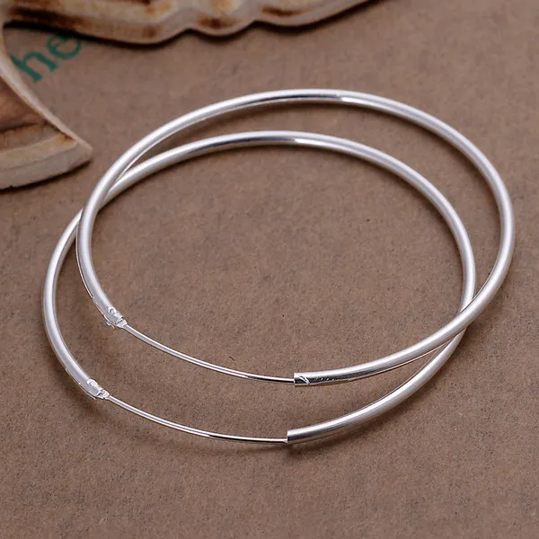 Orecchini rotondi lisci placcati in argento sterling nuovo di zecca DFMSE042, orecchini pendenti con lampadario pendenti in argento 925 da donna 10 paia molto