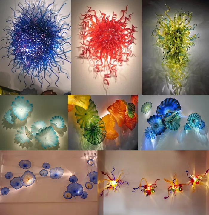 Eigentijdse kristallen wandlampen mond geblazen glazen lichten borosilicaat murano -stijl muurlichtvaartuigen mooie kleurrijke hangende lamp lrw053