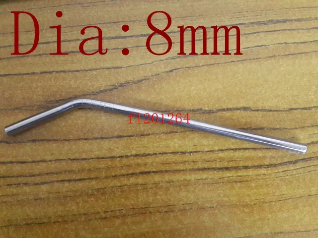 200 pcs/lot DHL Livraison Gratuite 8mm x 215mm En Acier Inoxydable Bend Straw Métal Pailles À Boire 8.5 "Avec fente