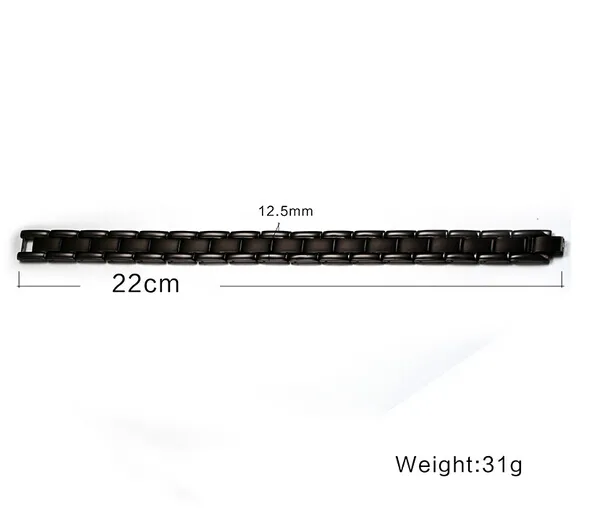 最新のクールメンズクラシックギフトピュア316Lステンレス鋼は決してフェードブラック磁気療法ヘルスブレスレットバングル高品質