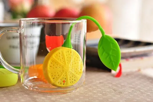 Silicone TeaBag Tea Silder Infuser Tekanna Teacup Filterväska Lemonstil Varm Försäljning / Fast Shipment