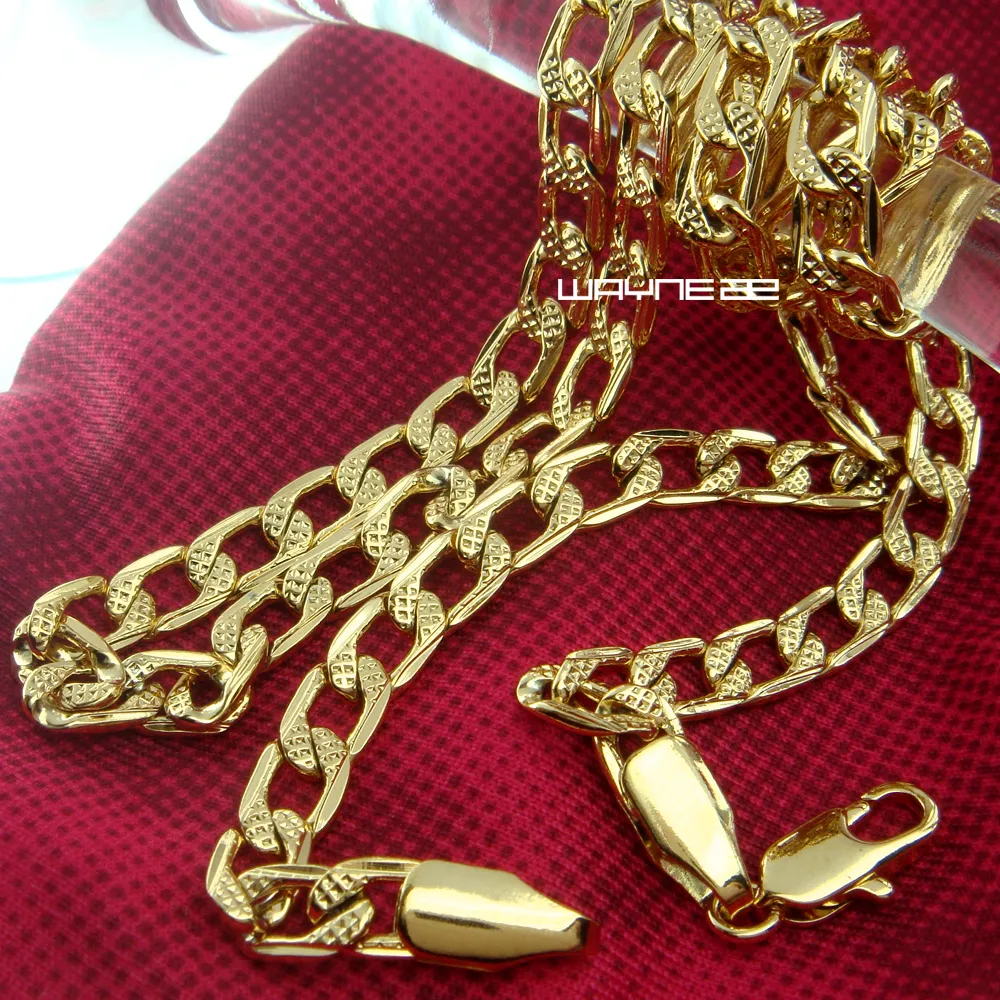Herren-Halskette aus massivem 18-Karat-Gold gefüllt, Kette 50 cm, Länge 5 mm, n273283K