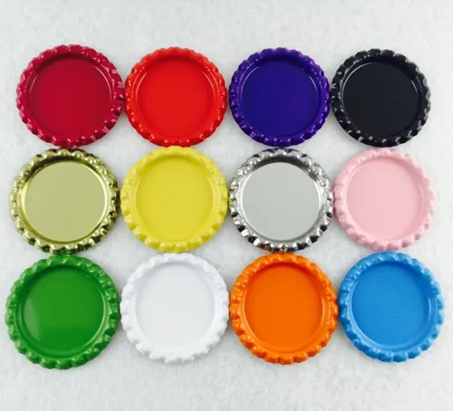 100Pcs Lot 25mm - 26mm 1 Metal Flattened Bottle Caps Printed On Both Sides Painted Barrette Jewelry Accessories 34mm Externa235v