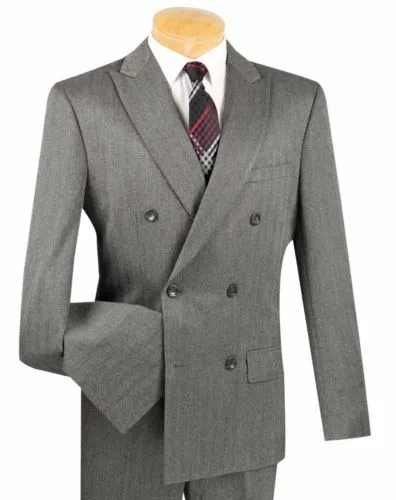 Fashion 2018 men's charcoal chevron stripes double breasted Slim Men's groomsmen dress 2 (coat + pants) custom made
