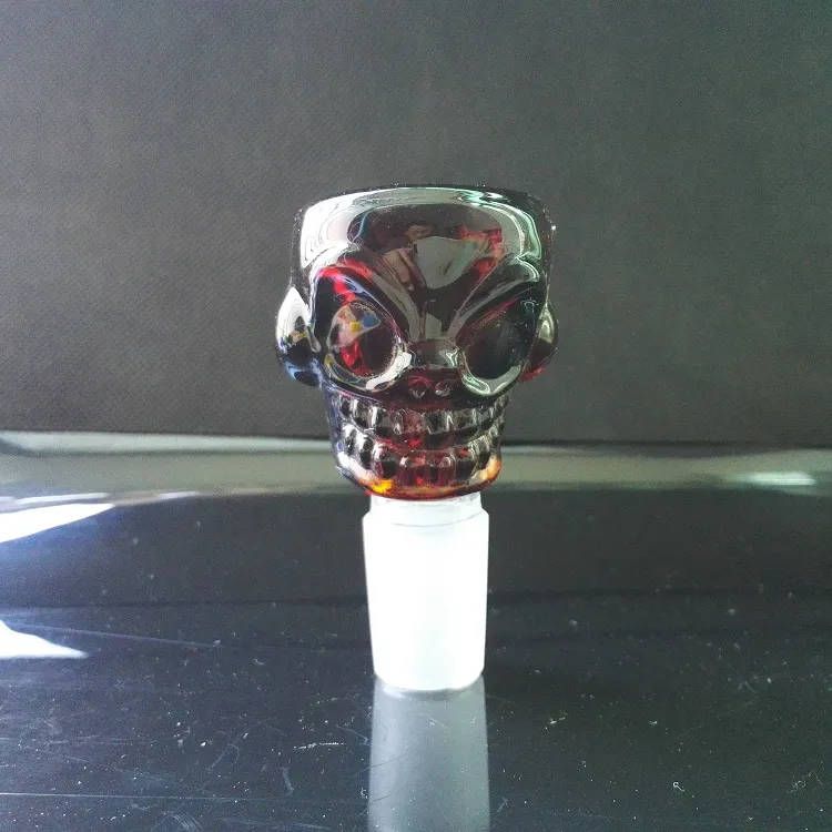 100 Stks Glas Skull Herb Houder Kom 14.5mm / 19mm Joint 7mm Dikke 5 kleuren voor Percolators Ash Catcher Gratis DHL