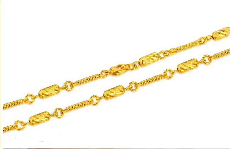 Szerokość 4mm Yellow 24K Pozłacane Naszyjnik Dla Kobiet, 2016 Nowe Łańcuchy Projektant Moda Oświadczenie Ślubne Naszyjniki Collier Jewelryr