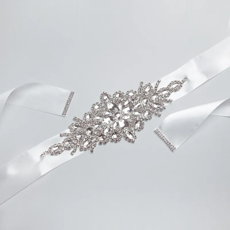 Gorgeous Wedding Belts Sparkling Beads Crystal Long Wedding Sashes White Bridal Sashes New Arrival Accessories L-092