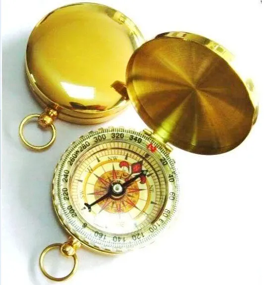 Portable Mini Classic Pocket Watch Style Bronzing Antique Compass for KeyChain Camping & Hiking Outdoor Sports Noctilucent compass by DHL