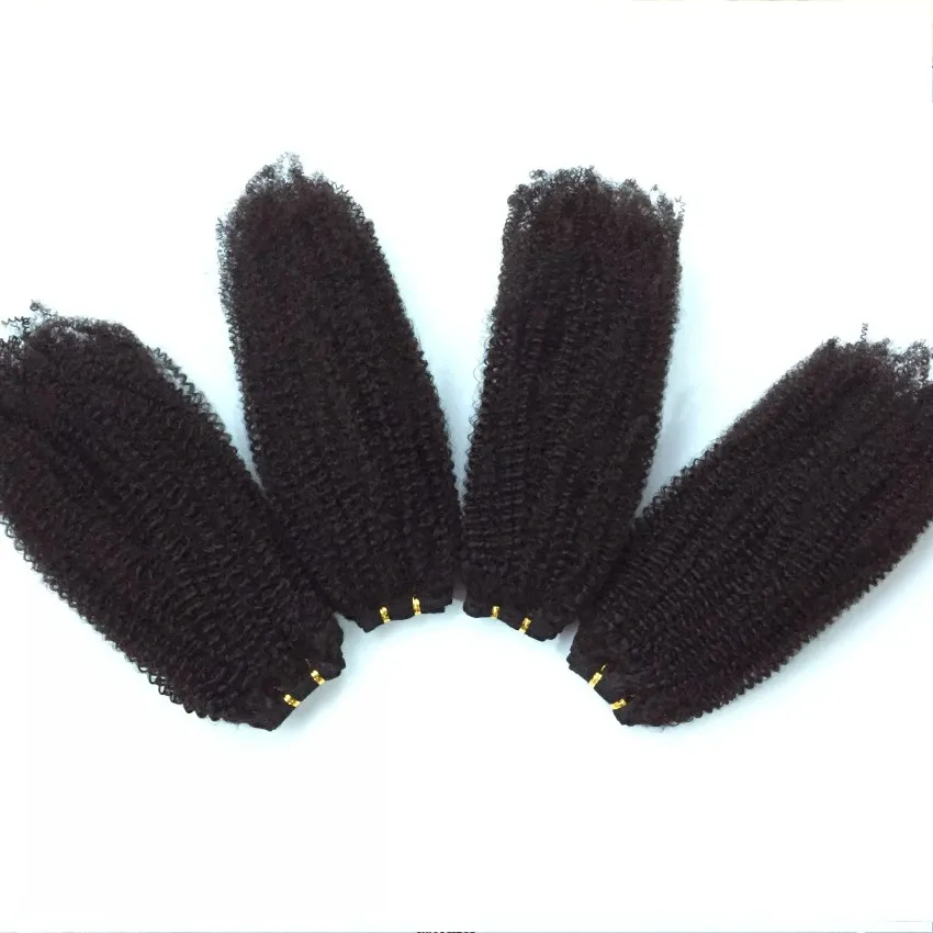 Mongolski Kinky Kręcone włosy 4 z Natural Black 100% Afro Ludzki Brazylijski Kinky Kręcone Dziewicze Włosy, Brazylijski Kręcone Dziewicze Włosy