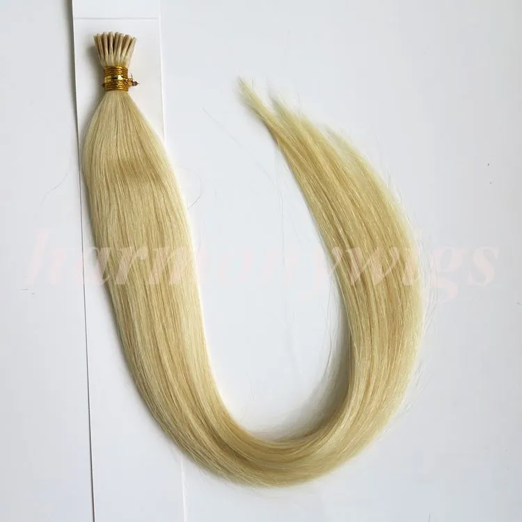 Capelli brasiliani preincollati Estensioni capelli umani con punta 50 g 50 Fili 18 20 22 24 pollici # 60/Prodotti capelli indiani biondo platino
