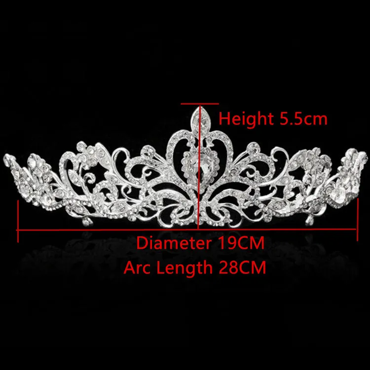 Bling Silver Crystals Tiaras Couronnes nuptiales perlées Bijoux diamant Rigiane Bandeau de cheveux bon marché Accessoires Pageant Tiara7902016