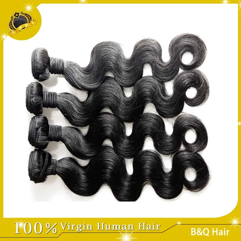 Barato de alta calidad sin procesar 8A 8-30 pulgadas Onda del cuerpo de Malasia Cabello de cabeza completa teje extensiones de cabello humano natural