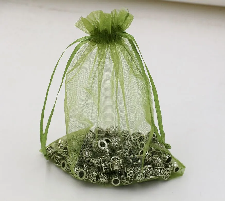 Army Green Organza Jewelry Gift Pouch Borse bomboniere, perline, gioielli 7x9cm 9X11cm 13 x 18 cm Ecc. 365