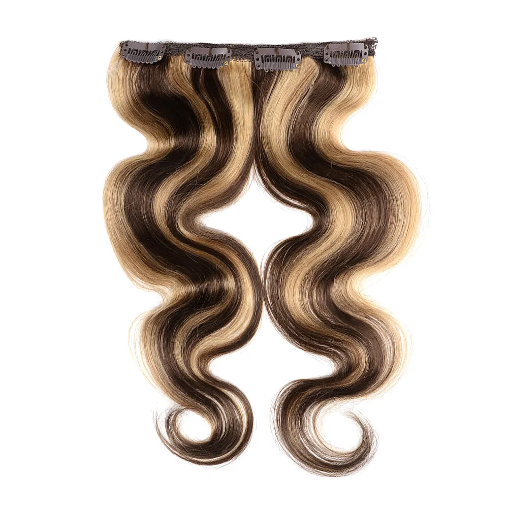 ELIBESS HAIR 427 Mixed Brazilian Remy Hair 70Gram Full Head Body Wave Human Hair Clip in Hair Extensions4349142