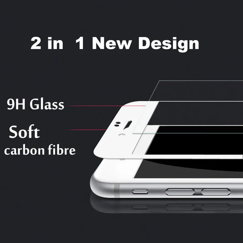 Tempererat Glass 3D HD Soft Protective Film för iPhone 5 5C 5s 6 Plus 6s Full Cover Carbon Fiber Screen Protector Epacket9066008