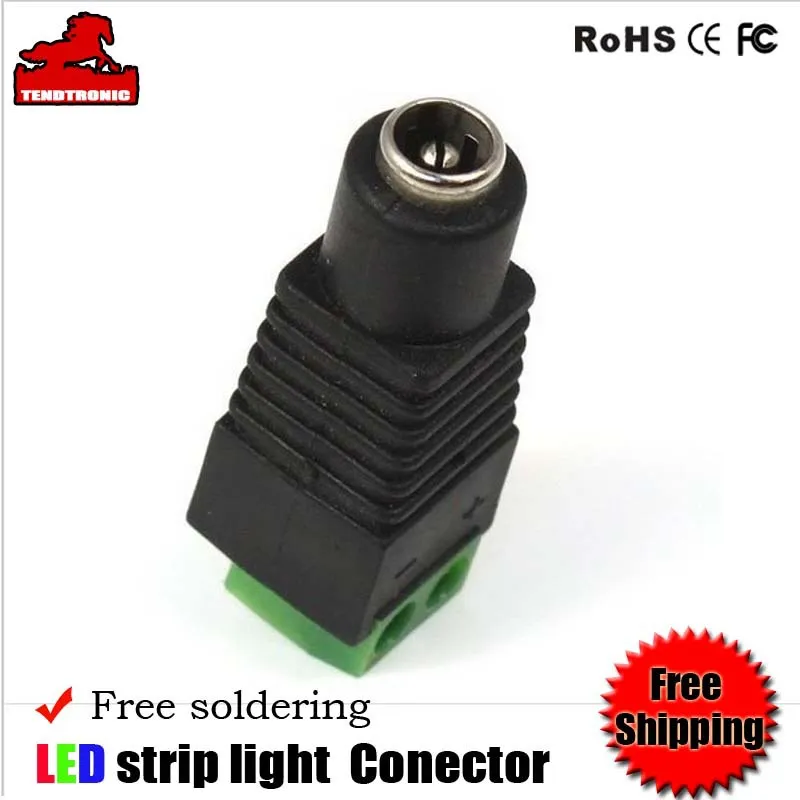 Connecteur femelle DC Accessoires d'éclairage à souder gratuits, connecteur de lumière flexible 12v pour bande lumineuse à led
