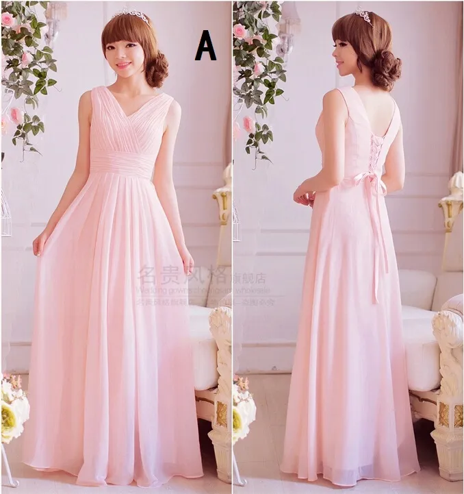 Elegant Mix 6 Style Real Photos Chiffon Sweetheart Strapless Ruffle A-Line Bridesmaid Dresses Formella Klänningar Skräddarsy Under $ 50