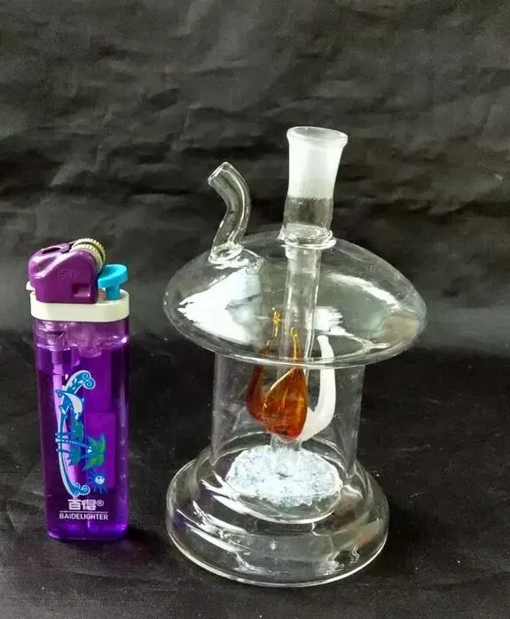 Livraison gratuite en gros ----- 2016 nouveau bong en verre / verre en forme de champignon Hookah, livraison aléatoire de couleur, donnant un ensemble complet d'accessoires, spot