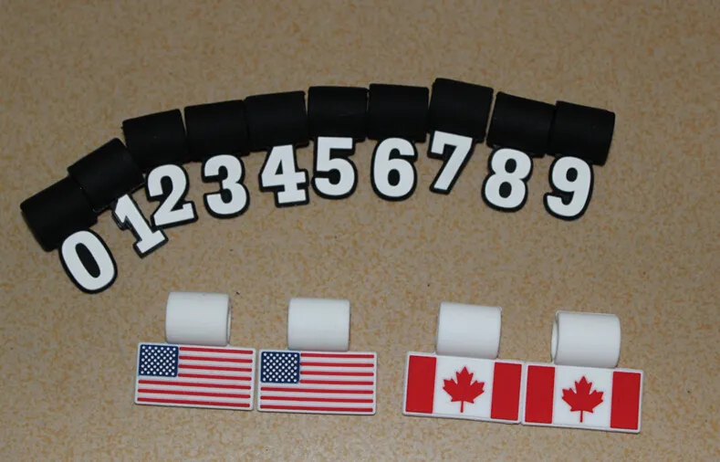 new silicone number pendant US flag pendant silicone digital Number Pendant 0-9 for baseball softball necklace