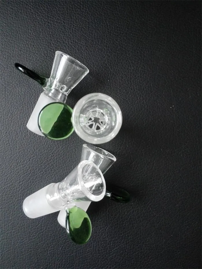 Inne akcesoria do palenia 14mm 18mm męskie szklane miski szklane łączniki do rur wodnych uchwyt miski w kolorze zielonym lub niebieskim