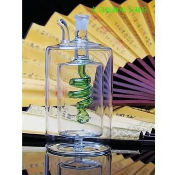 Classic double color plate wire glass pot, color random delivery, high 13CM wide is 6CM, wholesale glass hookah, large better