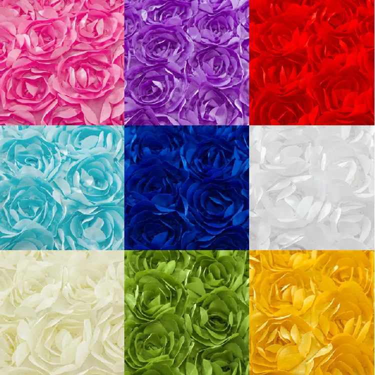 Neuer 3D-Blumenstoff, Hochzeitstisch-Teppich-Hintergrundstoff, mehrfarbiger Stereo-Rosenstoff für Baby-Fotografie-Requisiten, Rosettenstoff – Yard