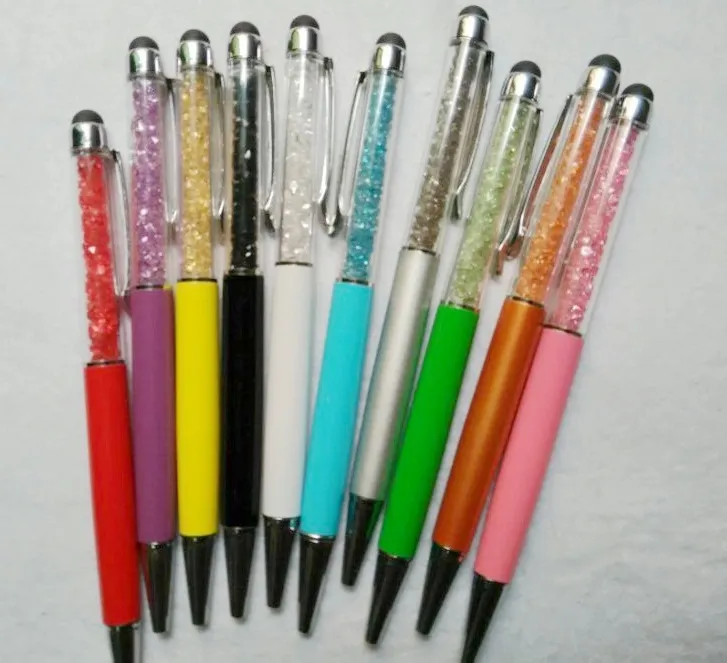 Capacitive Stylus Ball Pen 5.7 inch Diamond Crystal 2 in 1 Touch Screen Rhinestones Writing For Mobile Phone Tablet PC 