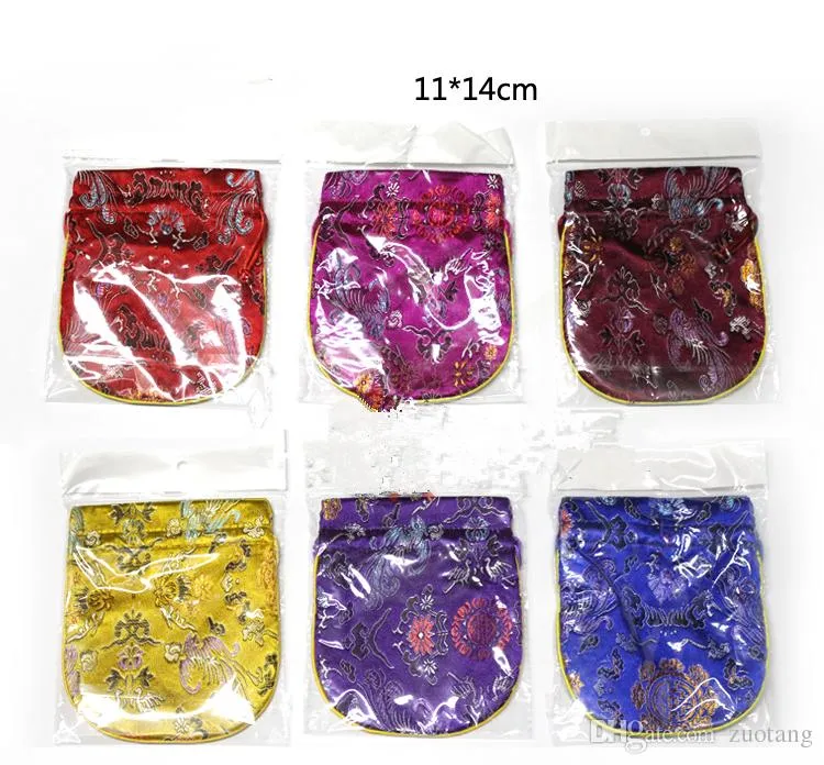 Dragon Phoenix Small Silk Brocade Pouch Jewelry Packaging Chinese style Coin Purse Spice Sachet Candy Gift Bag Christmas Party Favor /l