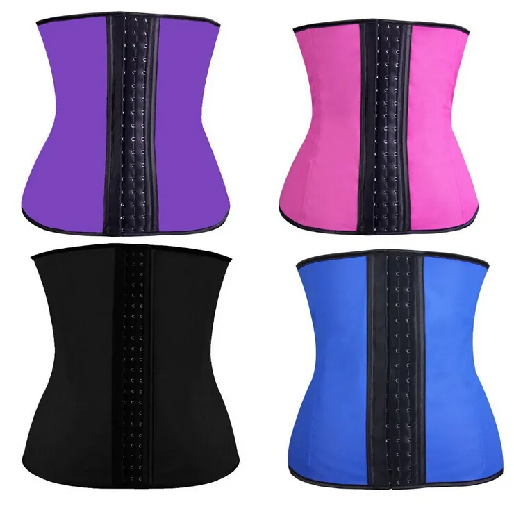 Gorące damskie Latex Sport Corset Guma Lateksowa Talii Training Cincher Lady Bodysuit Shapewear Steel Boned Corslets S-3XL