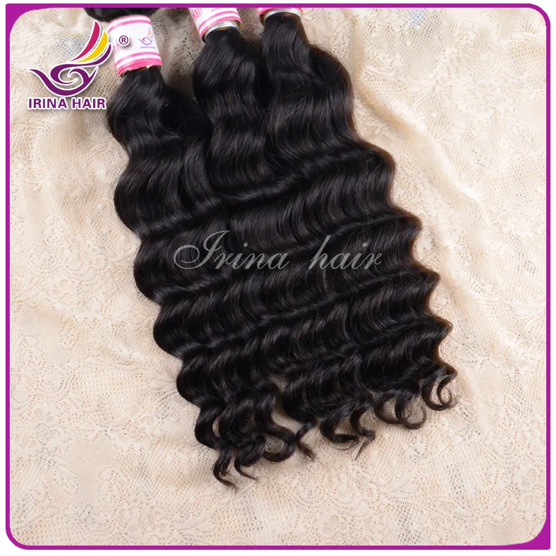 50% Off Dyeable Peruvian Malaysian Mongolian Hair Products Brazilian Virgin Hair Deep Wave 3 or 4 Bundles Human Hair Weave No Tangle