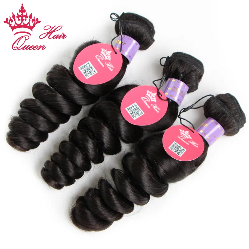 Queen Hair Products Nieprzetworzone Malezyjskie Dziewiątko Loose Fale / partia Human Hair Extensions Natural Color Włosy Splot