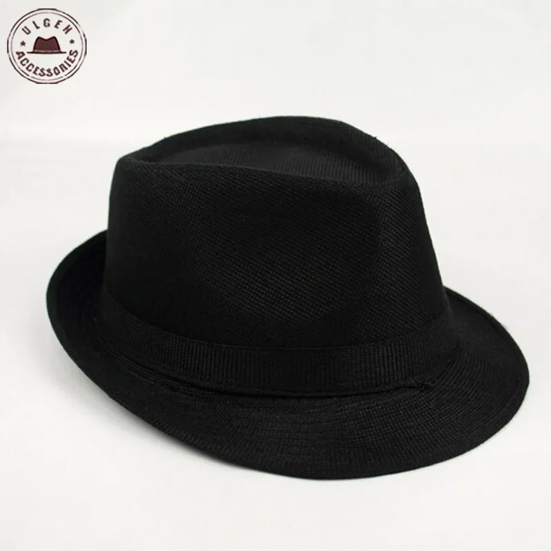 Partihandel-Mäns Fedora Hat sommar jazz fedoras hatt för män / klassiska linne Fedora hatt grossist [hub154g]