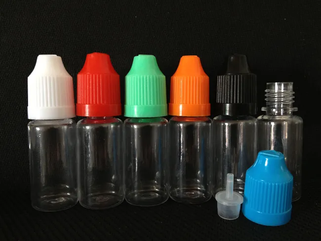 500 Stück E-Liquid-PET-Tropfflaschen mit bunten kindersicheren Kappen, langen, dünnen Spitzen, durchsichtige Kunststoffnadelflaschen, 5 ml, 10 ml, 15 ml, 20 ml 37897807