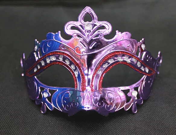 Masque de femme pour hommes Masques de mascarade d'Halloween Mardi Gras Danse vénitienne Visage Masque plaqué or brillant 6 couleurs
