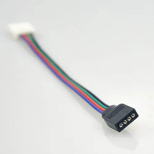 RGB LED Strip light connectors 10mm 4PIN No soldering Cable PCB Board Wire to 4 Pin Female Adapter for SMD 3528 5050