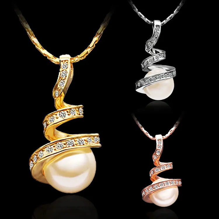 Promotion vente 925 silvergold18k or rose collier de perles mode de noël 925 collier en argent bijoux livraison gratuite 1389