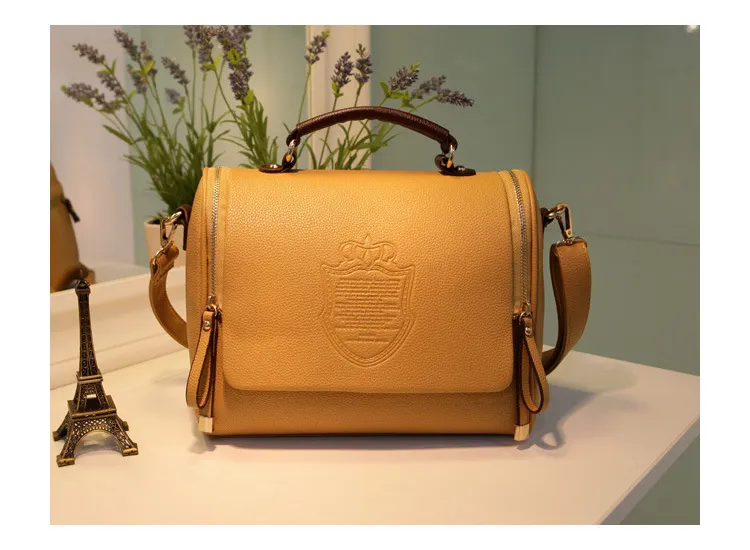 2015 new Korean version of the British Crown double pull fashion portable shoulder bag Messenger bag retro handbags
