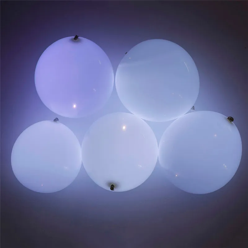 Decoraciones de balones de boda LED de 12 pulgadas Magic brilla en oscuro parpadeo globos globos blancos globos enteros 215u