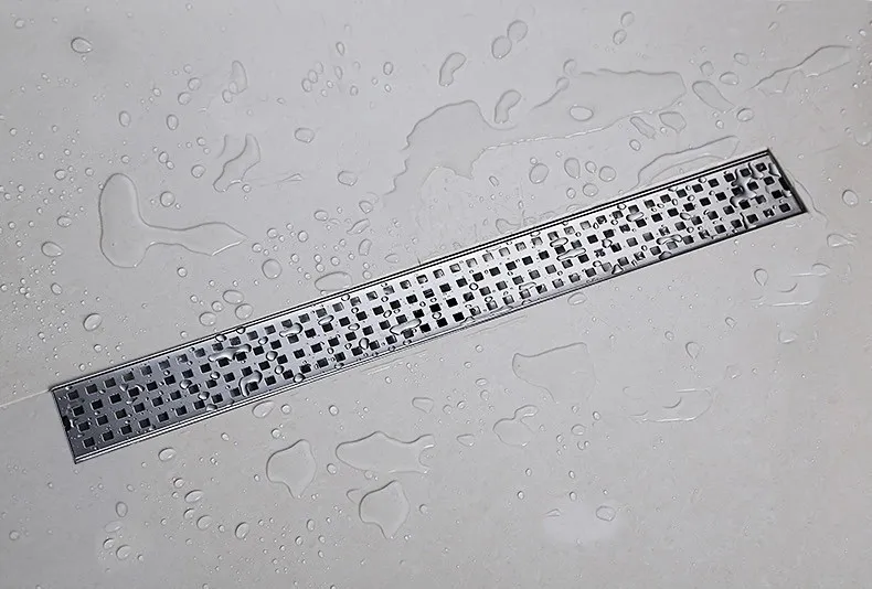 ROLYA Wholesale Luxurious SUS Stainless Steel 800mm Long Shower Grate 32 inch Anti-Odor Floor Drain