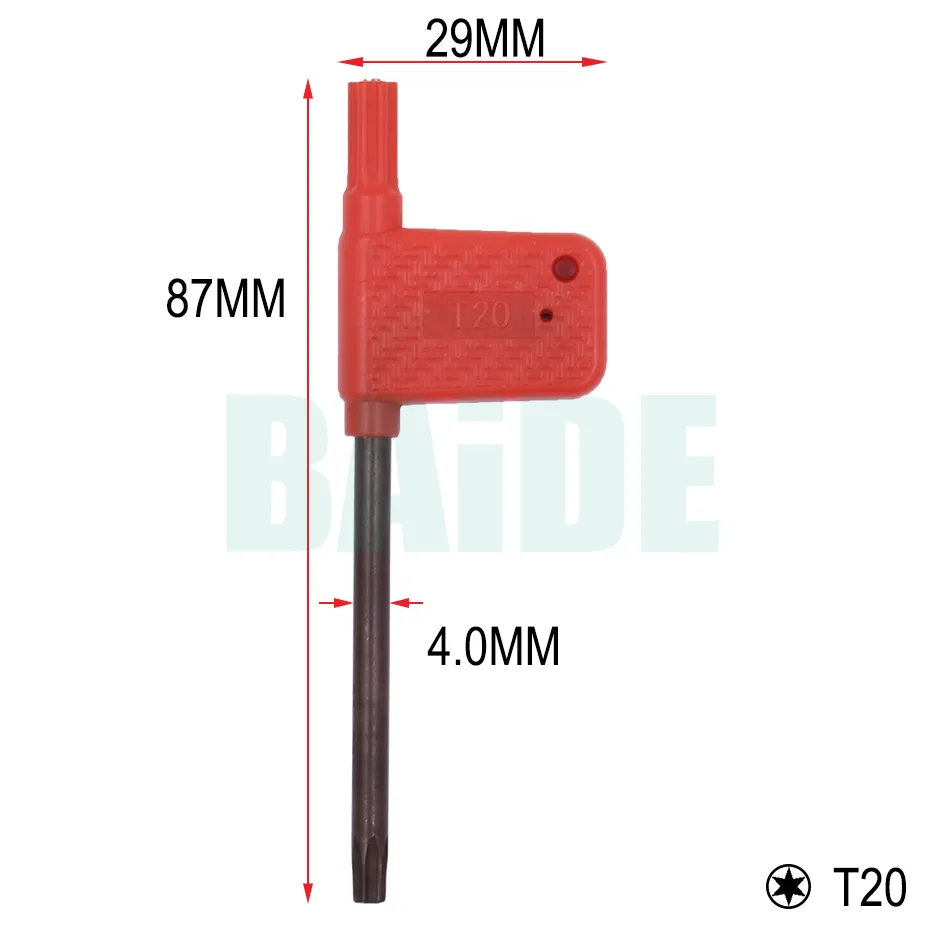 T6 T7 T8 T9 T10 T15 T20 TORX Skruvmejsel Lathe Turning Verktyg Boring Bar Nycklar för Infoga Verktyg / 