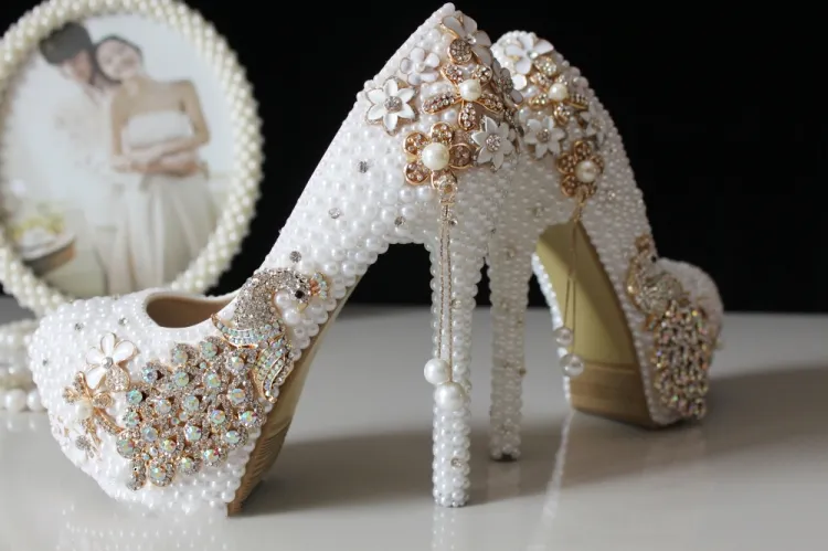 Designer shoes with pearls clearance