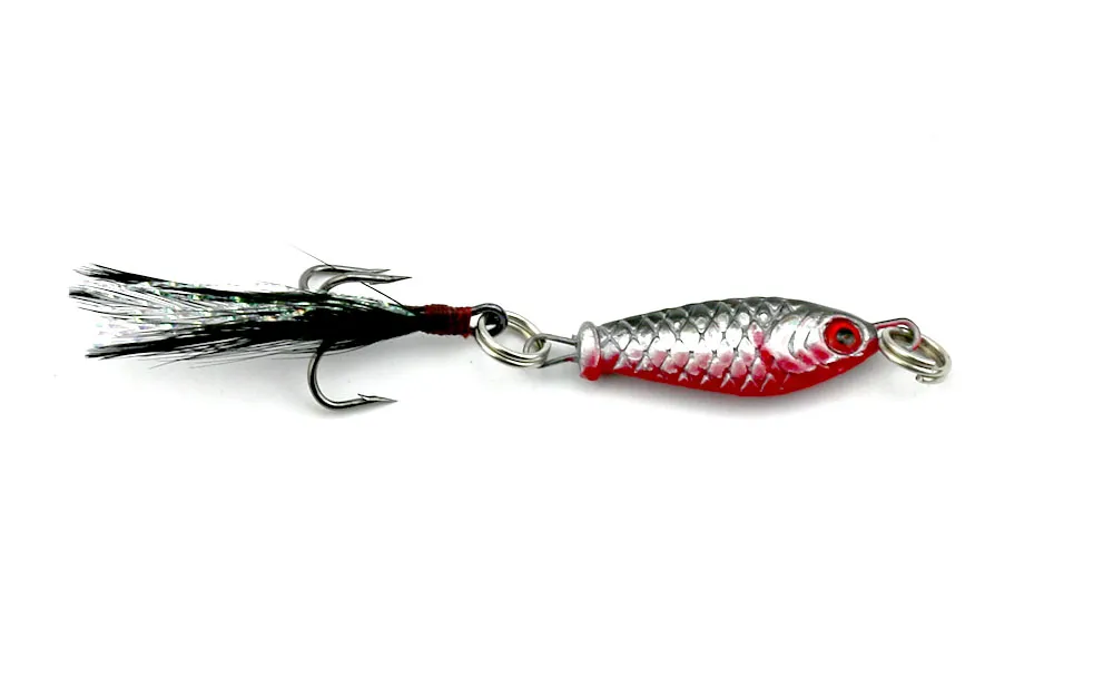 HENGJIA vendita calda 200 pz/lotto affondamento esche da pesca i 2.5 cm 6.4g testa di piombo jig esca attrezzatura da pesca con piuma