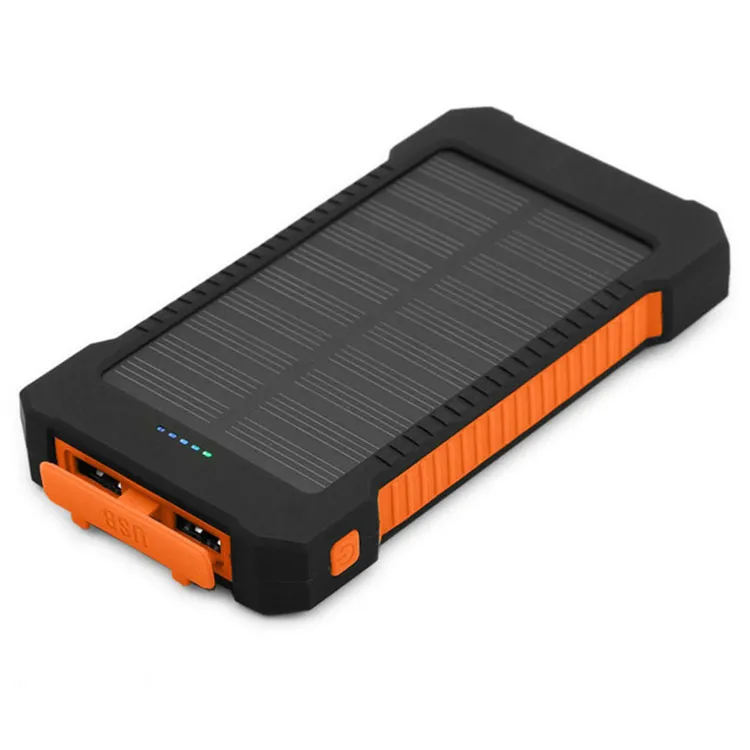 20000mAh Solar Power Bank 2 USB Port  External Backup Battery With Retail Box For Xiaomi Samsung cellpPhone