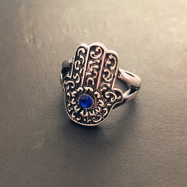 Knuckle ringen vrouwen nieuw komen retro zilveren hand van Fatima hamsa met boze oog voor bescherming ringen kerstcadeaus