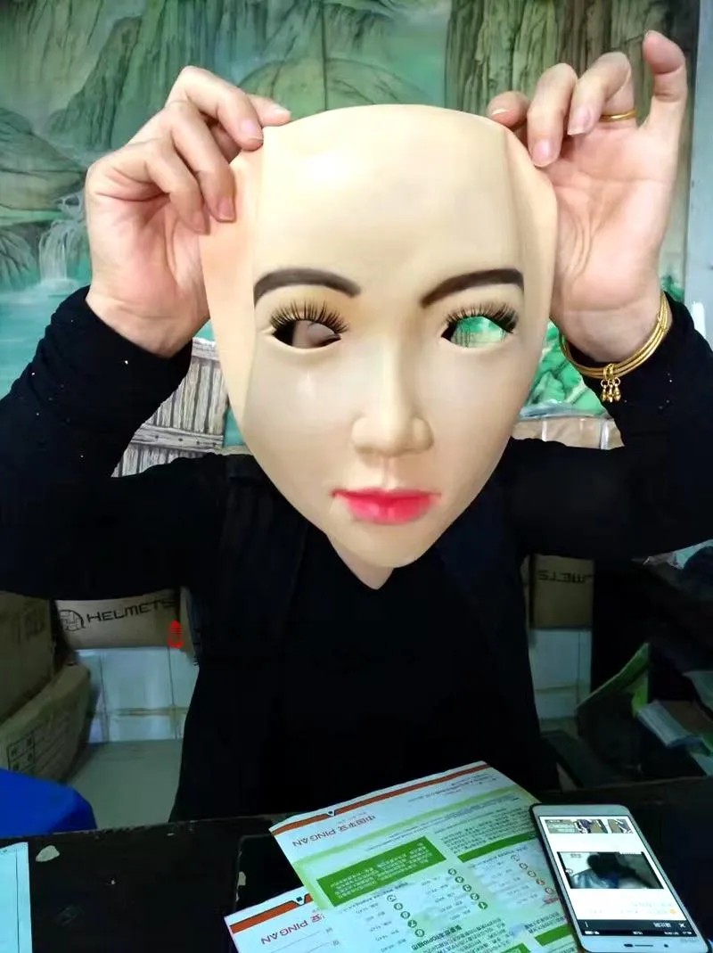 Hot 2017 Atacado Máscara Feminina de silicone máscara da pele humana realista Halloween dance masquerade partido cosplay senhora menina máscara facial Frete Grátis