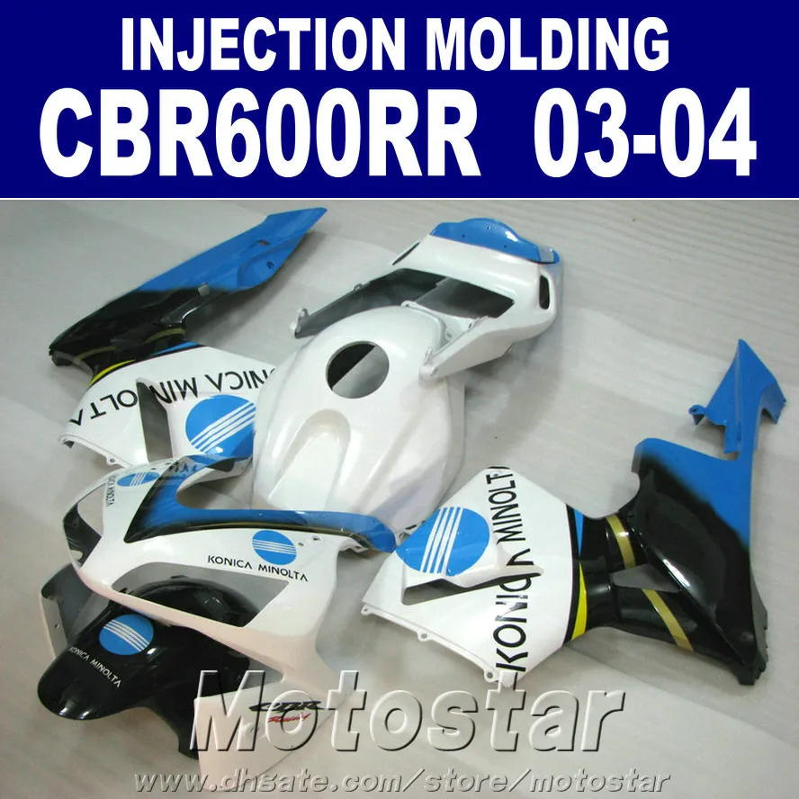 Fitment Injection Molding plastic for HONDA CBR 600RR fairings 2003 2004 white 03 04 CBR600RR fairing kit BU7C