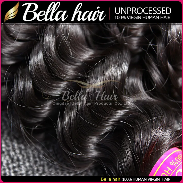 Bella Saç Malezya Derin Dalga 10-26inch% 100 Remy Virgin İnsan Saç Uzatma Atkı Doğal Renk 3/4 Parça Dokunuyor Instagram Sıcak Stil